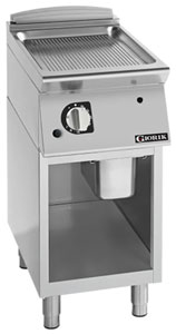 Giorik FRG72GCRXT 700 Series 400mm wide Open Base, Ribbed Satin Chrome Gas Frytop