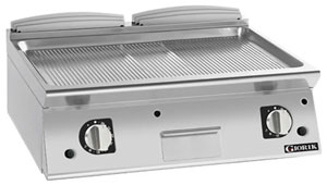 Giorik FRG741TCRXT 700 Series 800mm wide Ribbed Satin Chrome Gas Frytop