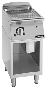 Giorik FRG92GCRXT 900 Series 400mm wide Open Base Ribbed Satin Chrome Gas Frytop