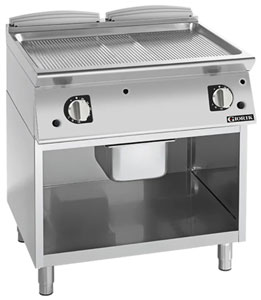 Giorik FRG941GCRXT 900 Series 800mm wide Open Base Ribbed Satin Chrome Gas Frytop