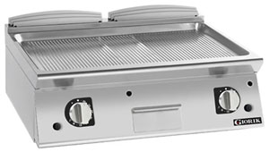 Giorik FRG941TCRXT 900 Series 800mm wide Ribbed Satin Chrome Gas Frytop
