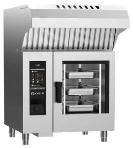 Giorik SEHE061WT.SF.H Steambox Evolution Boiler Electric Combi Oven with Ventless Hood, 6 x 1/1GN