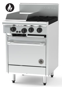 Goldstein PF12G220E-X 2 Burner + 305mmm Griddle, Electric Static Oven