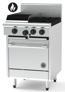 Goldstein PF12Q220-X 2 Burner + Chargrill Gas Static Oven