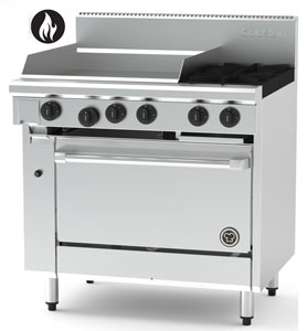 Goldstein PFC24G228E-X 2 Burner + 610mm Griddle, Electric Convection Oven