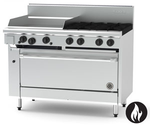 Goldstein PFC24G440E-X 4 Burner + 610mm Griddle, Electric Convection Oven