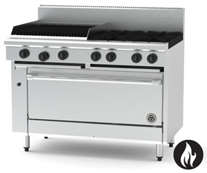 Goldstein PF24Q440-X 4 Burner + 610mm Chargrill Gas Static Oven
