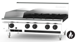 Goldstein PFB12G4-X 4 Burner + 305mm Griddle Gas Cooktop