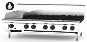 Goldstein PFB12G6-X 6 Burner + 305mm Griddle Gas Cooktop