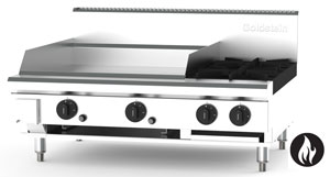 Goldstein PFB24G2-X 2 Burner + 610mm Griddle Gas Cooktop