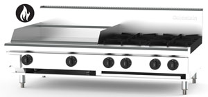 Goldstein PFB24G4-X 4 Burner + 610mm Griddle Gas Cooktop