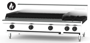 Goldstein PFB36Q2-X 2 Burner + 914mm Chargrill Gas Cooktop