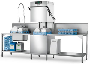 Hobart PROFI AMX-V Heavy Duty Passthrough Dishwasher with Vapostop