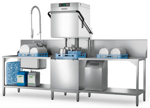 Hobart PROFI AMX-V Heavy Duty Passthrough Dishwasher with Vapostop