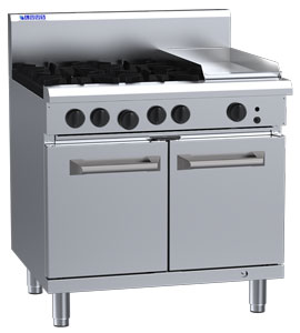 Luus RS-4B3P 4 Burner 300mm Griddle with Oven