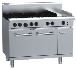 Luus RS-6B3P 6 Burner 300mm Griddle with Oven