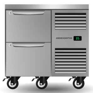 Skope ProSpec PG11.UBR.1.D2.RH 2 Drawer 1 Bay GN 1/1 Right Hand Underbench Fridge
