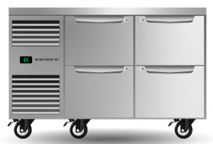 Skope ProSpec PG11.UBR.2.D4 4 Drawer 2 Bay GN 1/1 Underbench Fridge