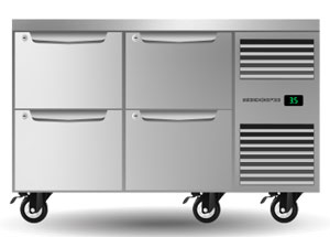SKOPE ProSpec PG11.UBR.2.D4.RH 4 Drawer 2 Bay GN 1/1 Right Hand Underbench Fridge