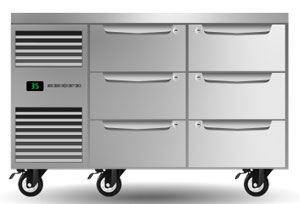 Skope ProSpec PG11.UBR.2.D6 6 Drawer 2 Bay GN 1/1 Underbench Fridge