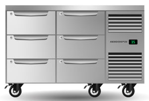 Skope ProSpec PG11.UBR.2.D6.RH 6 Drawer 2 Bay GN 1/1 Right Hand Underbench Fridge