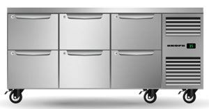 Skope ProSpec PG11.UBR.3.D6.RH 6 Drawer 3 Bay GN 1/1 Right Hand Underbench Fridge