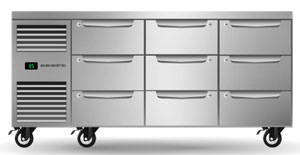 Skope ProSpec PG11.UBR.3.D9 9 Drawer 3 Bay GN 1/1 Underbench Fridge