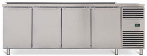 SKOPE Prospec PG13.PPS.DC.4.SD.RH 4 Solid Door GN1/3 Salad Prep Drop-in Collar Fridge - Right Hand Door