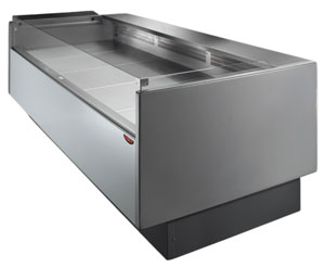 Tecnodom TDMR-0825SELF Serie MR80 Black 2480mm Self-Serve Deli Display with Storage