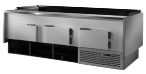 Tecnodom TDMR-0825SELF Serie MR80 Black 2480mm Self-Serve Deli Display with Storage