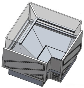 Tecnodom TDMR-08E Series MR80 Black Corner Deli Display w/ Storage