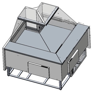 Tecnodom TDMR-08I Series MR80 Black Corner Deli Display w/ Storage