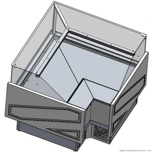 Tecnodom TDMR-E Series MR9.5 Black Corner Deli Display