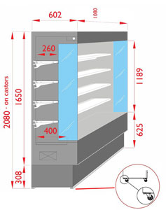 Tecnodom TDVC60-CA-100 Open Display Chiller