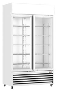 Thermaster LG-1200P 1075L 2 Large Glass Door Colourbond Upright Fridge