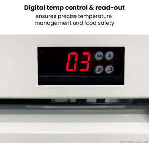 Thermaster LG-1200P 1075L 2 Large Glass Door Colourbond Upright Fridge