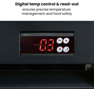 Thermaster LG-730BP 730L 2 Large Glass Door Colourbond Upright Fridge