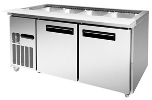 Thermaster PG150FA-XB 2 Door Cold Bench Salad Station - 4 x 1/1 GN Pans