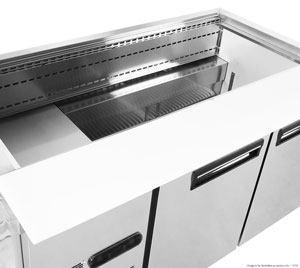 Thermaster PG150FA-XB 2 Door Cold Bench Salad Station - 4 x 1/1 GN Pans