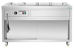 Thermaster PG150FE-XB Wet and Dry Bain Marie Display - 4 x 1/1 GN Pans