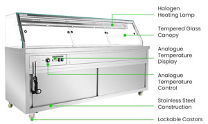 Thermaster PG210FE-XG Wet and Dry Bain Marie Display - 6 x 1/1 GN Pans