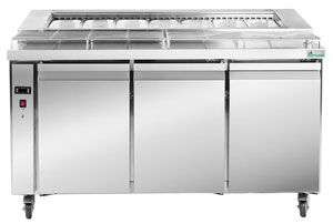 Thermaster PWB150 3 Door Deluxe Pizza Prep Bench Fridge