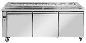 Thermaster PWB180 3 Door Deluxe Pizza Prep Bench Fridge
