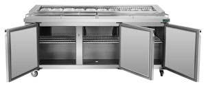 Thermaster PWB180 3 Door Deluxe Pizza Prep Bench Fridge