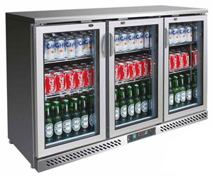 Thermaster SC316SG Stainless Steel 3 Door Bar Cooler