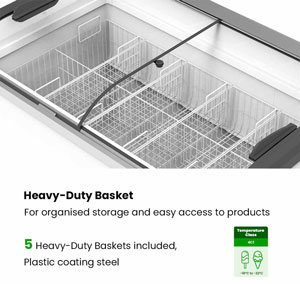 Thermaster SD-406K Glass Sliding Lid 406L Heavy Duty Supermarket Freezer