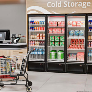 Thermaster SDC-258B Glass Door 280L Beverage Upright Fridge