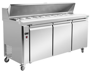 Thermaster SLB180 3 Large Door Sandwich Preparation Fridge