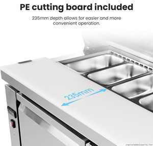 Thermaster SLB180 3 Large Door Sandwich Preparation Fridge