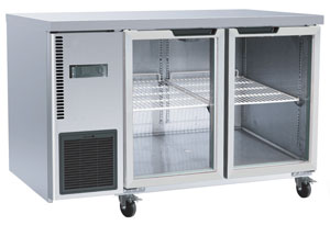 Thermaster TL1200TNG 2 Glass Door 1200mm Workbench Freezer